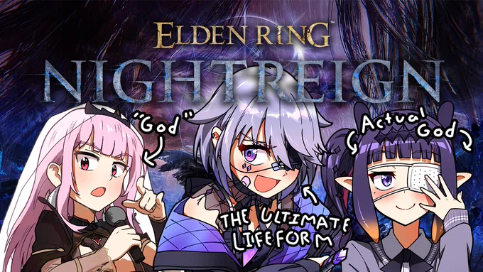 @kosekibijou: RT by @ninomaeinanis: 🗿ELDEN RING NIGHTREIGN🗿 IT'S HEREEEEE How long will I make @moricalliope and @ninomaeinanis play with me? yes #LIVEseki