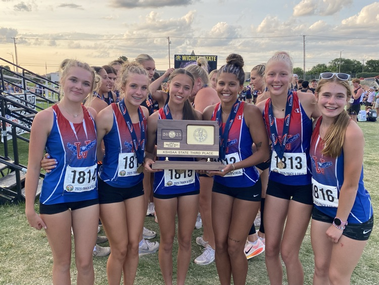 The Lady Eagles finished 3rd at the State Track Meet as a team this weekend in Wichita!