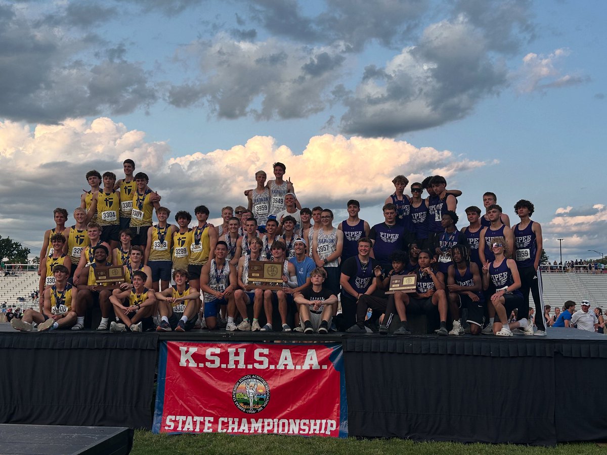 TrackInKansas's tweet image. 2025 5A Boys State Track and Field Team Champions 🥇

1st - Wichita-Kapaun Mount Carmel
2nd - OP-St. Thomas Aquinas
3rd - KC Piper
