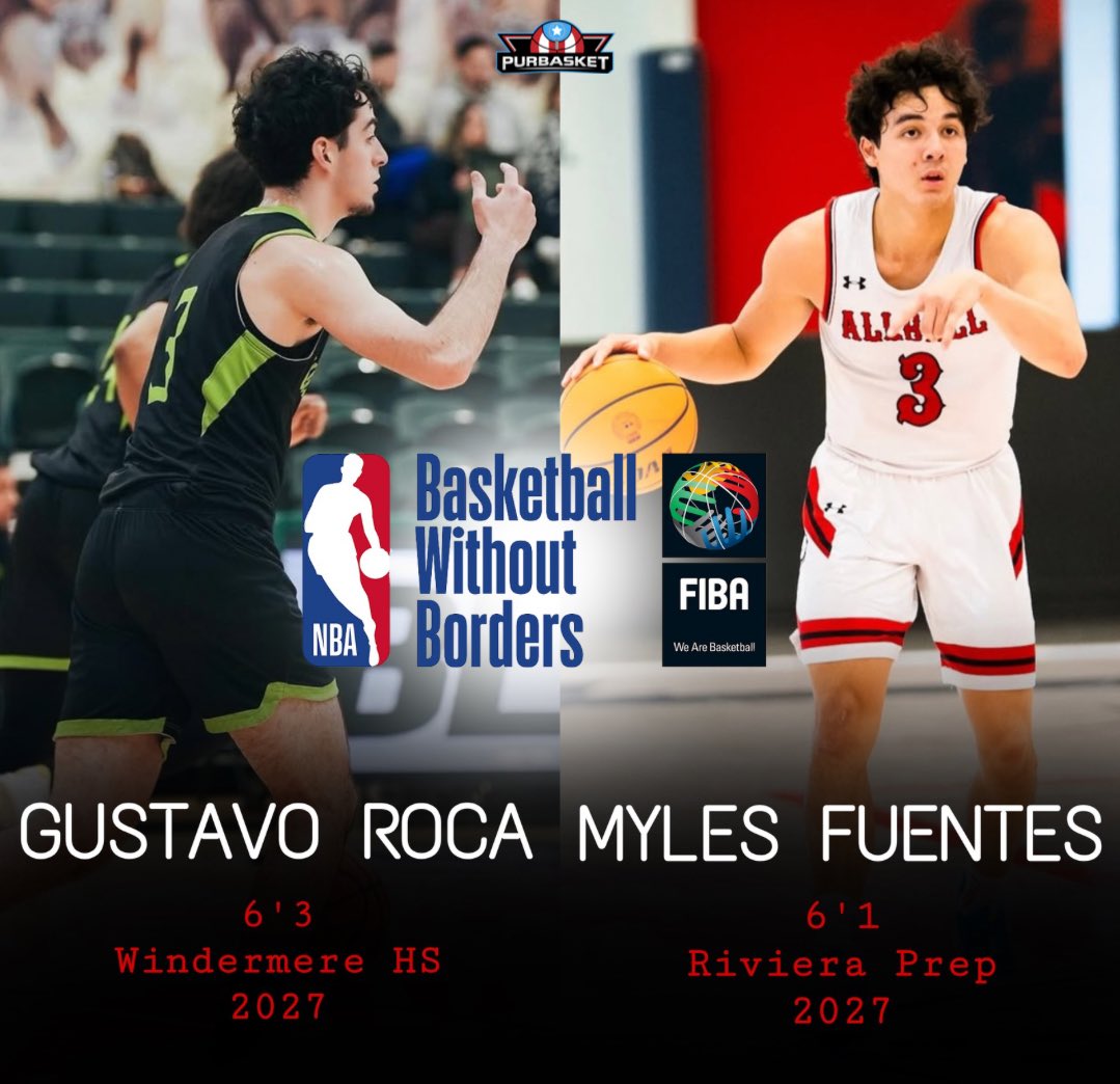 PURBASKET (@purbasket1) on Twitter photo #OFICIAL ☑️ GUSTAVO ROCA (6’3-G-Windermere HS-2027) y MYLES FUENTES (6’1-G-Riviera Prep-2027) representarán a Puerto Rico 🇵🇷 en el NBA / FIBA Basketball Without Borders de América, le deseamos lo mejor.
🗓️may 30 - 2 jun | 🏟️ El Salvador 🇸🇻
📸 <a href="/_Gustavo_Roca/">Gustavo Roca</a> | <a href="/mylesfuentes3/">Myles Fuentes</a> #OFICIAL ☑️ GUSTAVO ROCA (6’3-G-Windermere HS-2027) y MYLES FUENTES (6’1-G-Riviera Prep-2027) representarán a Puerto Rico 🇵🇷 en el NBA / FIBA Basketball Without Borders de América, le deseamos lo mejor.
🗓️may 30 - 2 jun | 🏟️ El Salvador 🇸🇻
📸 <a href="/_Gustavo_Roca/">Gustavo Roca</a> | <a href="/mylesfuentes3/">Myles Fuentes</a>