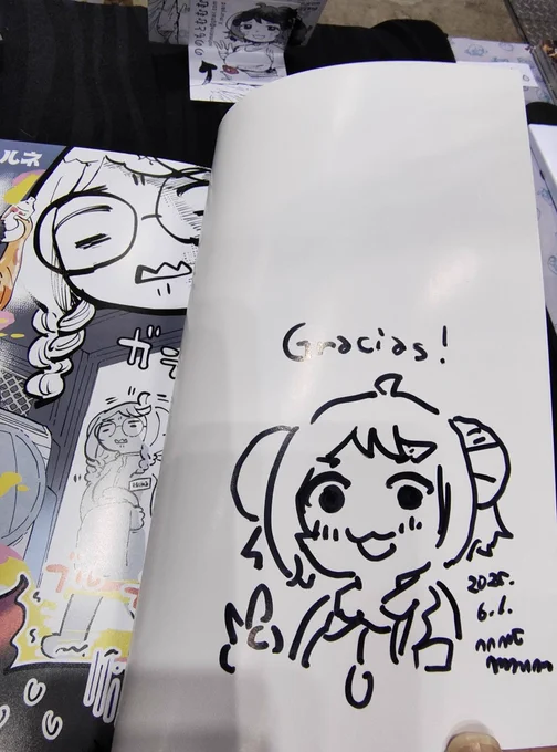 ネルネのサイン本描いてます〜O56aにてお待ちしてます!グラシアス。 