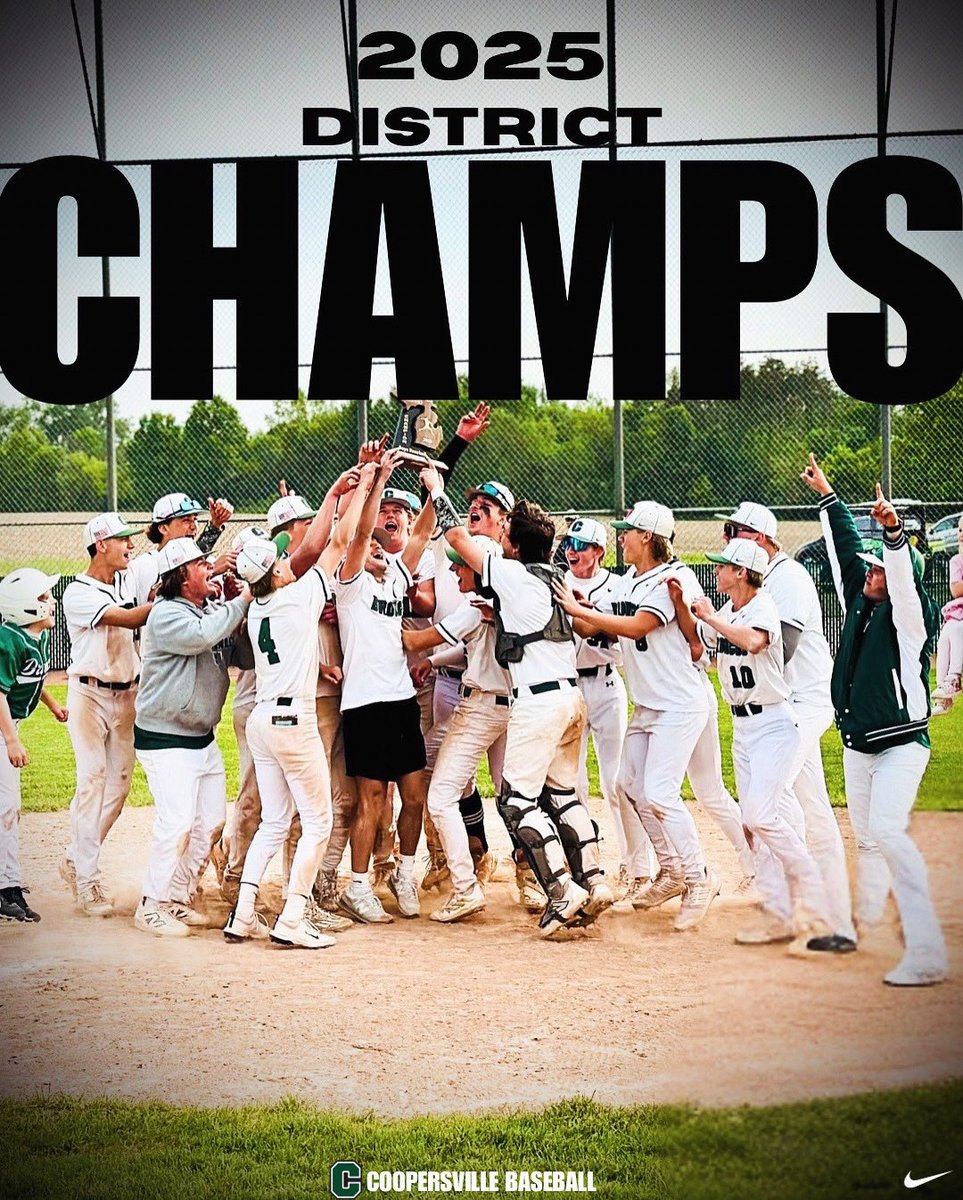 Congratulations to our Coopersville Broncos Baseball 2025 District Champs!  

Coopersville           12
Comstock Park       5

Coopersville.           12
GR West Catholic   5