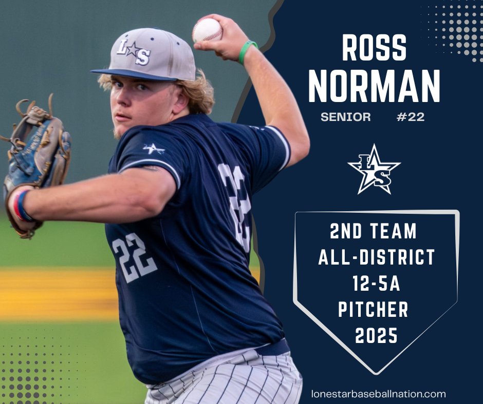 🏆Congratulations ROSS NORMAN 🏆
2nd Team All-District 12-5A Pitcher 2025 
<a href="/CRossN27/">Ross Norman</a>
#GORANGERS #riseup_lonestar

📷 <a href="/MarkHansberger/">Mark Hansberger</a>