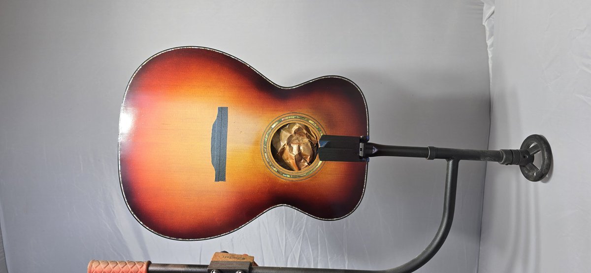 rcerv87's tweet photo. 🎸 Guitar #5 – Almost Done & Up for Sale!
Just finished applying a warm cherry burst finish on this beautiful European spruce top. With 5 coats of nitrocellulose lacquer, the depth and clarity in the grain are really shining through.

This one’s coming out amazing, and I can’t wait to hear it sing. It’s full of character and tone — and it's officially up for sale. If you're looking for a one-of-a-kind handmade acoustic, this could be the one.

DM for details or to reserve it.
Built with love, precision, and purpose — like every Cervantes Custom Guitar.

#CervantesCustomGuitars #LuthierLife #GuitarForSale #HandmadeGuitar #AcousticGuitar #SpruceTop #CherryBurst #NitroFinish #CustomGuitar #GuitarBuilder #ShopSmall #GuitarMaking