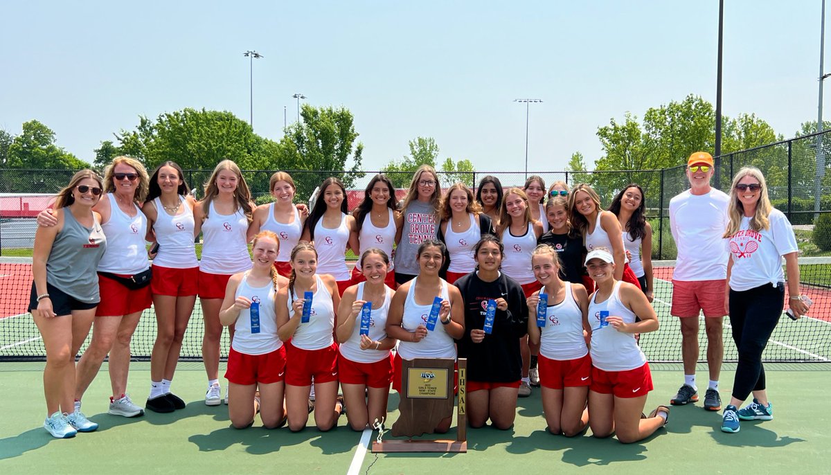 CGSportsNetwork's tweet image. CG girls tennis wins the Semi-State title at home over Columbus North 4-1. It’s CG’s 6th semi-state.

CG scores:
1S: Small 6-4, 0-6, 6-3
2S: Harbin 6-1, 6-2
3S: A. Arriz 7-5, 7-5
2D: Teed/Embrey 6-4, 6-3

CG plays Jasper in the State Quarterfinals Fri at 12PM at NC.
