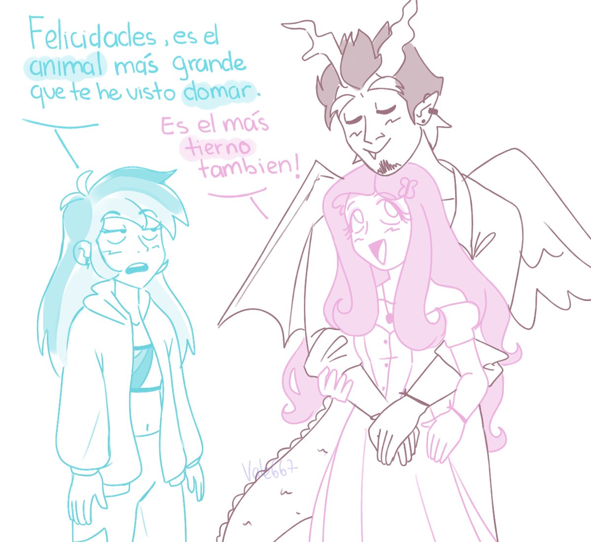 Domado 😔
#fluttercord 
#Fluttershy 
#Discord 
#RainbowDash 
#mlpfanart