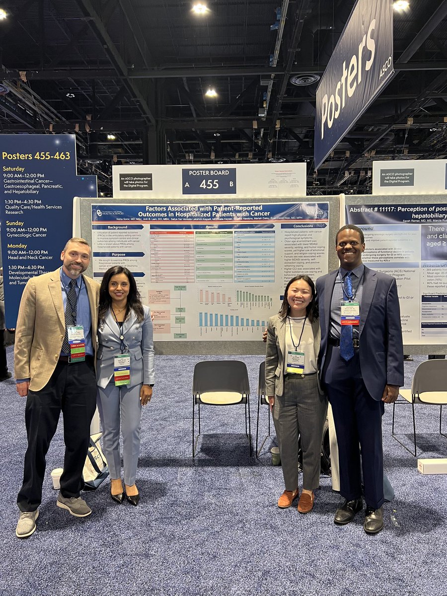 Anh Lam (she/her) (@anhbl9) on Twitter photo Some of our outstanding <a href="/StephensonCC/">OU Health Stephenson Cancer Center</a> team at #ASCO25!! Our fellow <a href="/Noha_Soror/">Noha N. Soror, MD, MSc. 𓂀</a> presented a prospective inpatient PRO study at OU with mentorship of <a href="/RyanNipp/">Ryan Nipp, MD, MPH, FASCO</a>! Also my first time seeing <a href="/TheDrWood/">Shearwood McClelland III, M.D.</a> in-person since his move!! What an amazing collaborative space we are in🩵 Some of our outstanding <a href="/StephensonCC/">OU Health Stephenson Cancer Center</a> team at #ASCO25!! Our fellow <a href="/Noha_Soror/">Noha N. Soror, MD, MSc. 𓂀</a> presented a prospective inpatient PRO study at OU with mentorship of <a href="/RyanNipp/">Ryan Nipp, MD, MPH, FASCO</a>! Also my first time seeing <a href="/TheDrWood/">Shearwood McClelland III, M.D.</a> in-person since his move!! What an amazing collaborative space we are in🩵