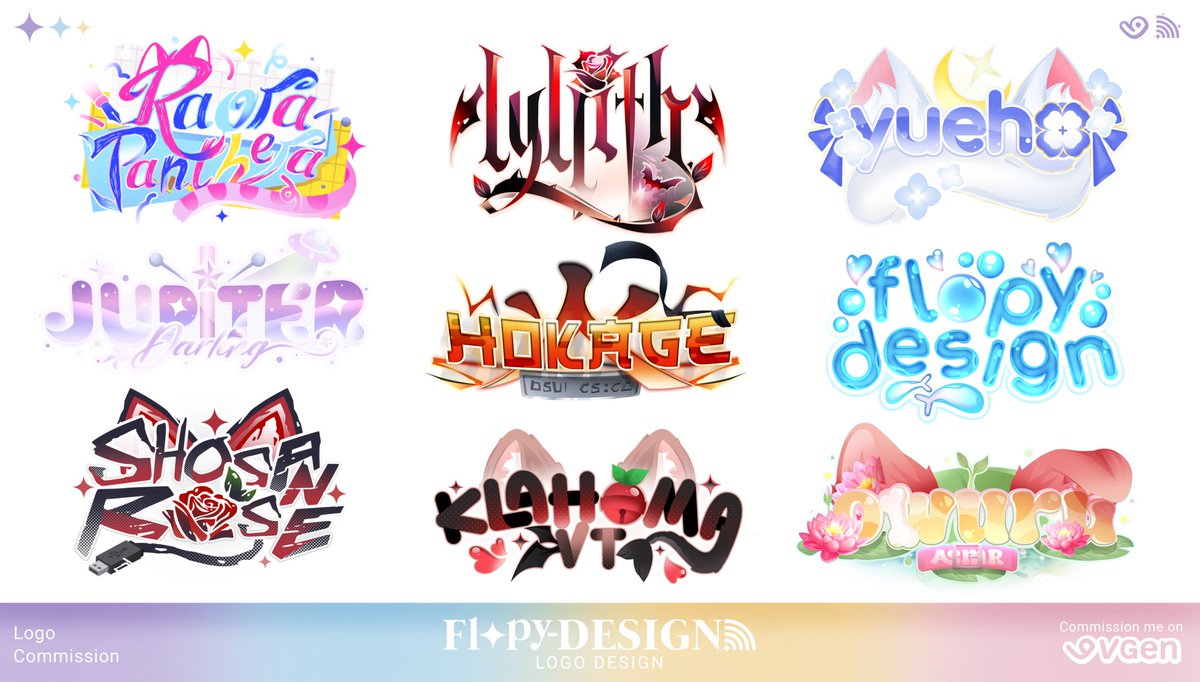 FlopyDesign's tweet image. Logo Design 🫧
#VTuberAssets #Vtuber #vtuberlogo #logo