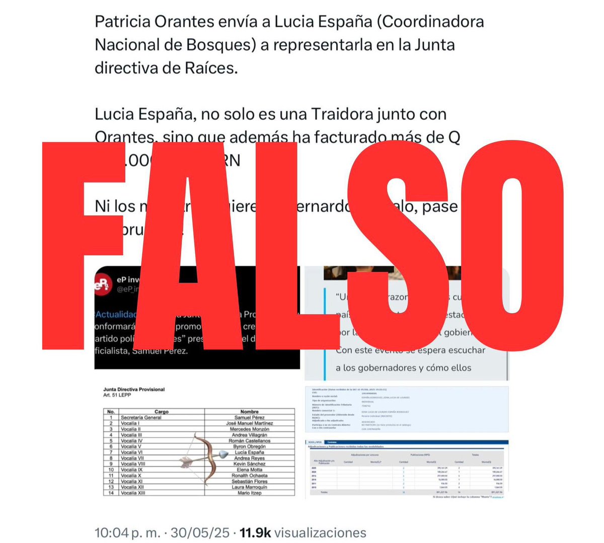 Atención a la desinformación; existe una coincidencia de nombres entre dos personas diferentes.  El MARN está enfocado en trabajar por los bosques que tanto necesitamos.