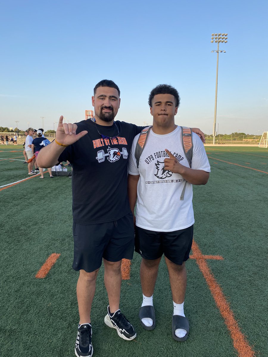 Thank you for this opportunity and teaching me new things to make me better overall thank you for the camp <a href="/UTPBFootball/">UTPB Football</a> 
<a href="/CoachShultzOL/">Ivan Shultz</a> 
<a href="/coacharoy/">Coach Roy</a> 
<a href="/coacharoy/">Coach Roy</a> 
<a href="/CoachNichols88/">Coach Nightmare Nichols</a> 
<a href="/CoachBGood_/">Coach G</a> 
<a href="/CoachRinehart_/">Logan Rinehart</a> 
<a href="/CoachTjones1/">Coach Jones</a>