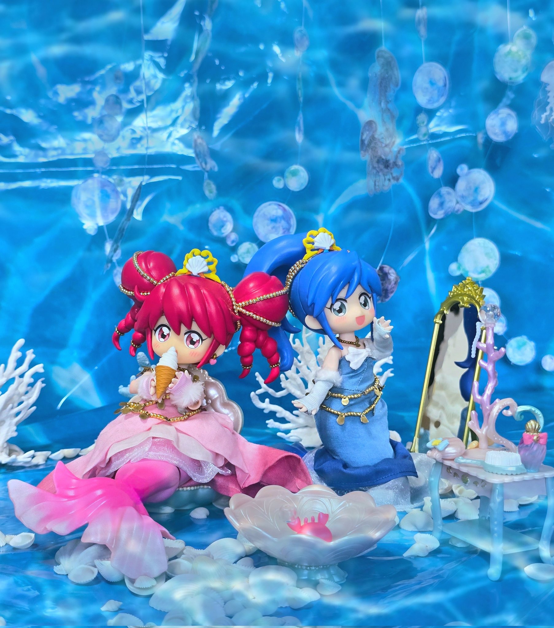 アルベロベロ♥️ぶたさん人魚姫お魚くらげ海の中シリーズ　スカーフチュール アルベロベロ OLLEBOREBLA オレボレブラ ブタさん 刺繍 ALOHA