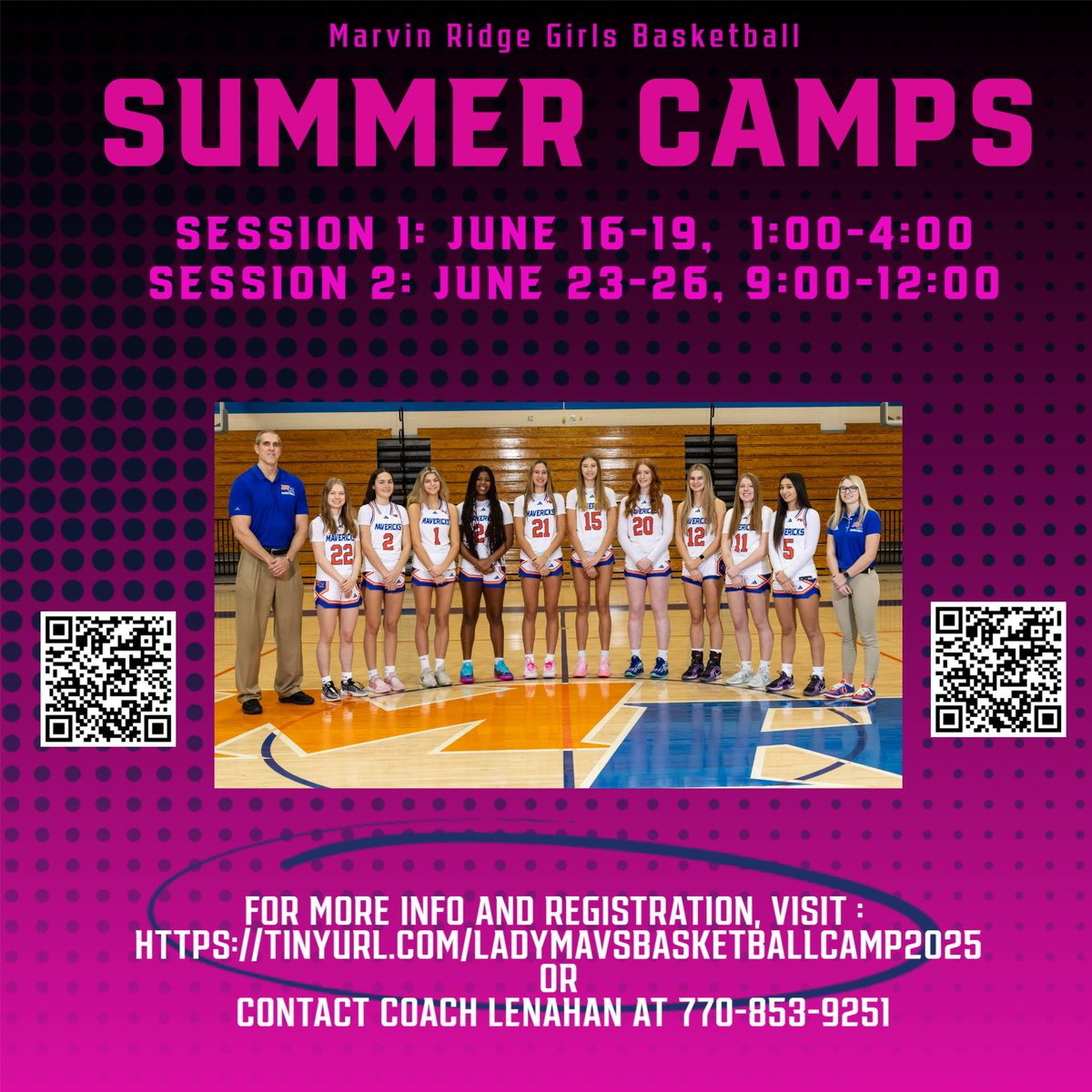 Camp starts in 16 days! Both Mondays of each session will be a pink out! Tuesdays will be USA colors, Wednesdays will be favorite college or pro jersey, and Thursdays will be a white out. Start planning ahead!