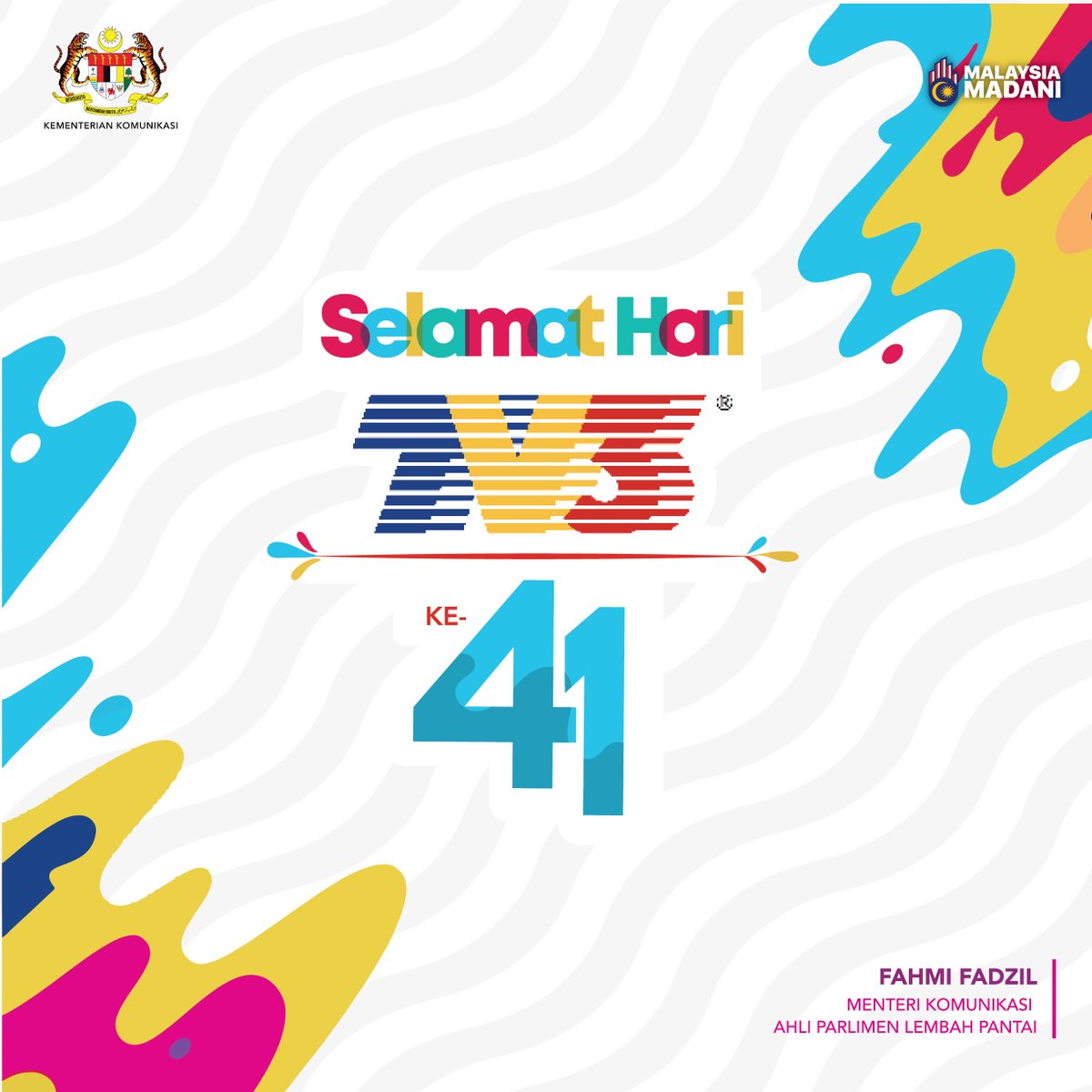 Selamat Ulang Tahun ke-41 buat TV3! 📺

41 tahun menjadi sebahagian daripada kehidupan rakyat Malaysia; menyajikan berita, hiburan, drama dan pelbagai program berkualiti yang membentuk kenangan generasi demi generasi.

Terima kasih atas dedikasi dalam menyampaikan informasi dan
