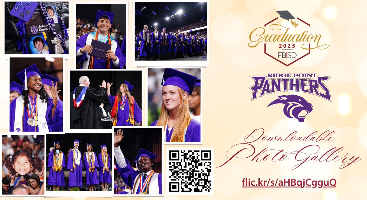🎓 It was an evening to remember for the Ridge Point High School Panthers! Enjoy some of the memorable moments and share them with family and friends. Congratulations, grads! flic.kr/s/aHBqjCgguQ
#FBISDGraduation #ClassOf2025 #FBISDProud