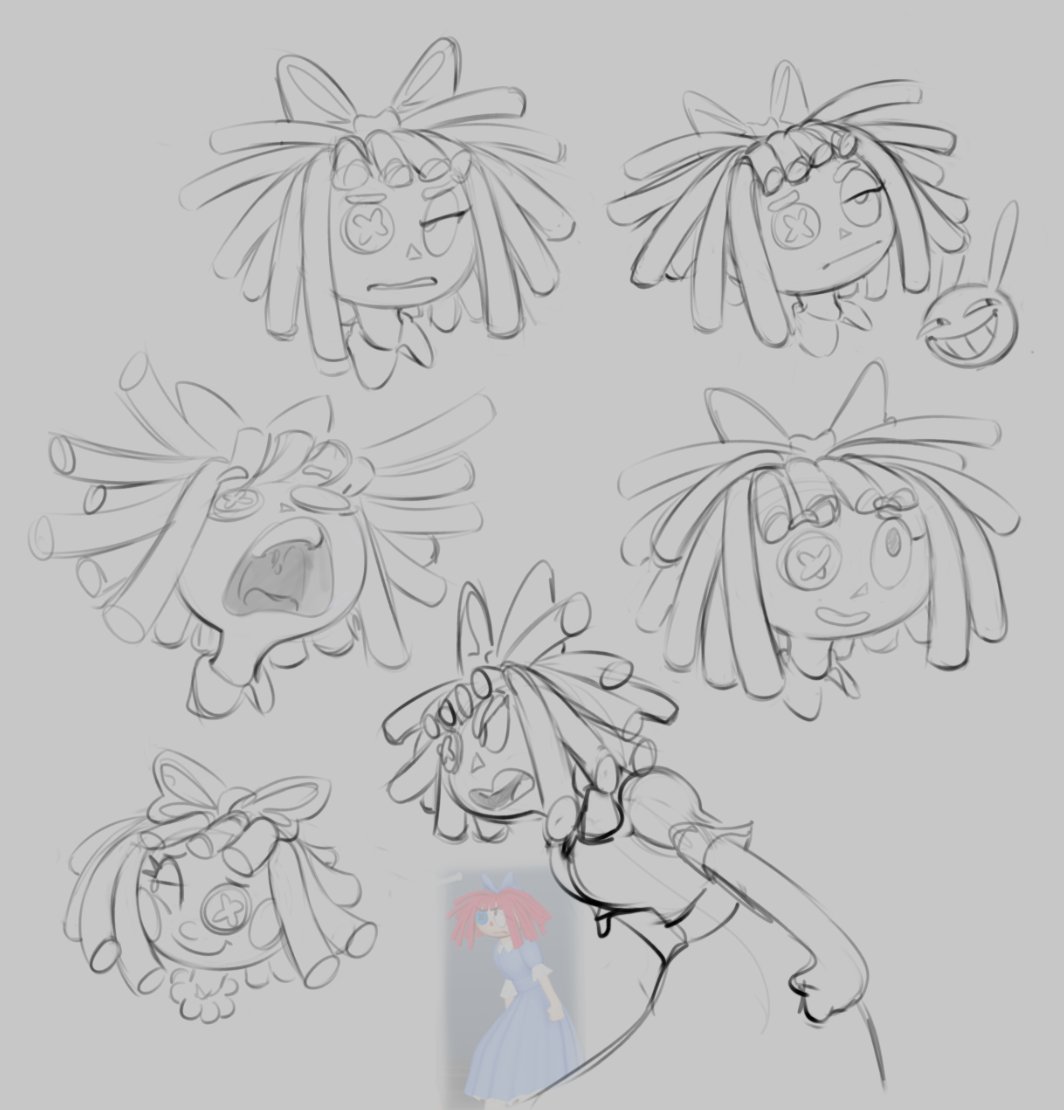 here are some more ragatha faces cuz these are fun. i think ive got the hang of drawing her hair now