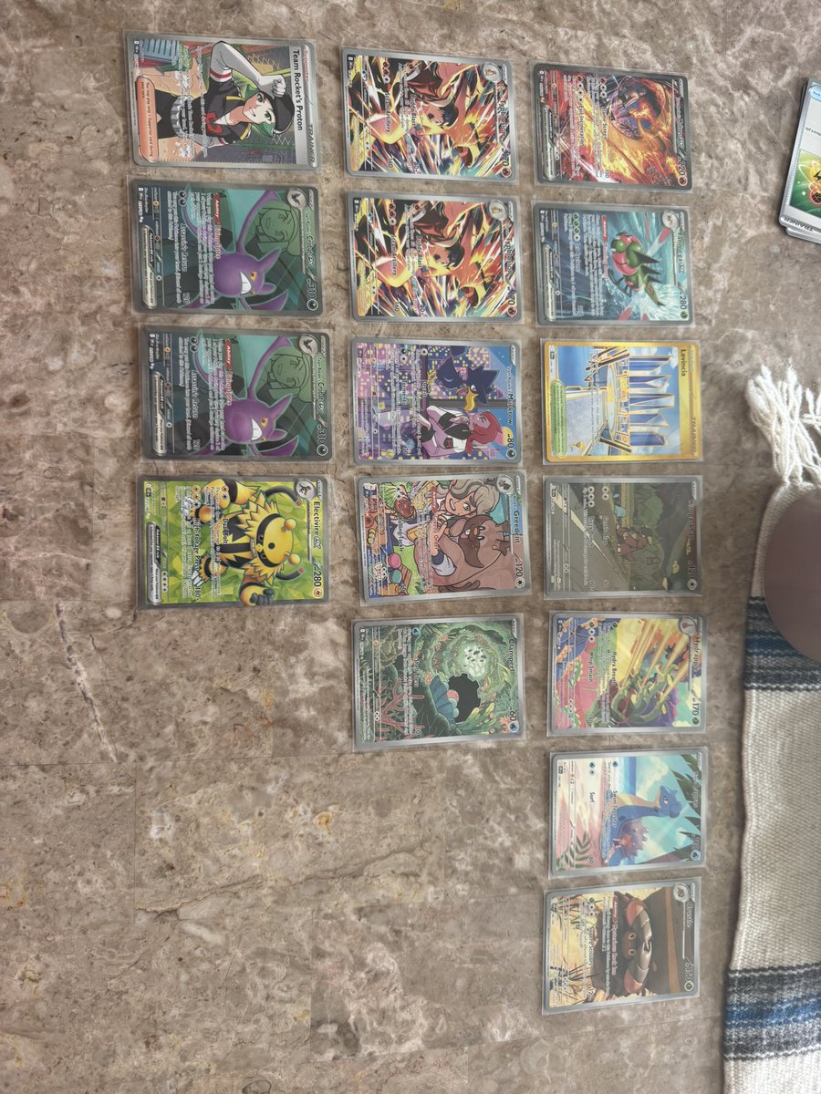 GunnerHackman's tweet photo. @StevenxTCG 3 ETBs, 15 sleeves, and a booster box … pretty happy with the results 

(Moltres was my SIR chase and Typhlosion was my IR chase) https://t.co/r4sQtusAvt