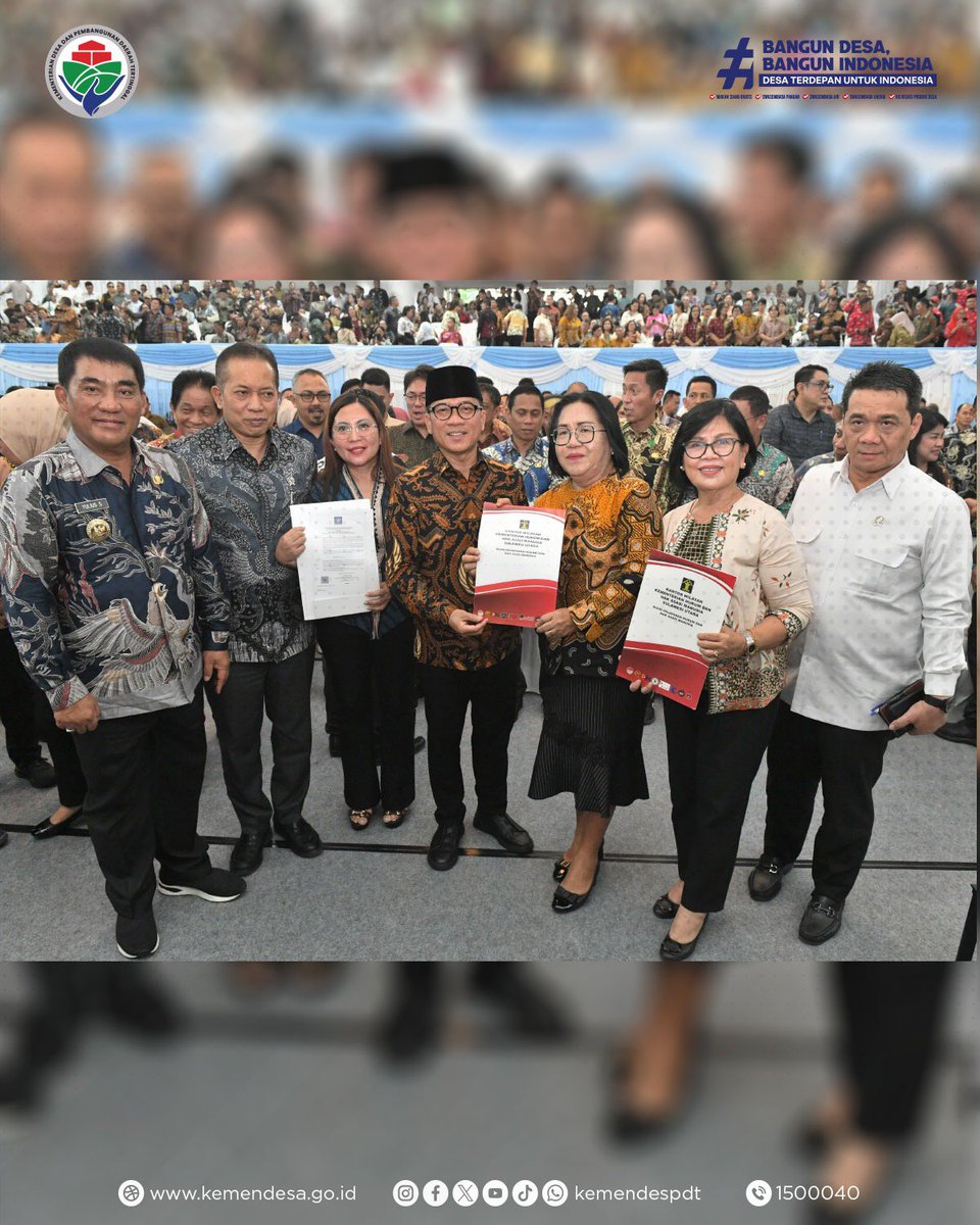 kemendespdt's tweet photo. Menteri Desa Yandri optimis Koperasi Desa Merah Putih di Sulawesi Utara akan sukses dan menjadi percontohan nasional. 

Optimisme ini didasari tingginya partisipasi desa dan kelurahan yang telah melaksanakan musyawarah khusus hampir 100 persen. https://t.co/pyNBoZXSwN