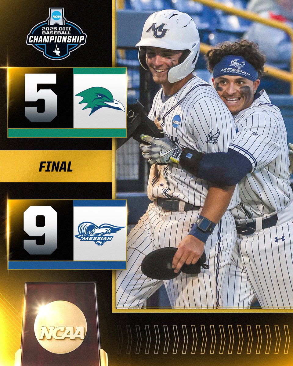 NCAA Division III (@ncaadiii) on Twitter photo THE UNDERDOGS PREVAIL, MESSIAH ADVANCES 🤯
<a href="/MessiahSports/">Messiah Athletics</a> holds off a late <a href="/ECGulls/">Endicott Athletics</a> rally in the bottom of the ninth to grab the win and stay undefeated!
#WhyD3 | #D3baseball THE UNDERDOGS PREVAIL, MESSIAH ADVANCES 🤯
<a href="/MessiahSports/">Messiah Athletics</a> holds off a late <a href="/ECGulls/">Endicott Athletics</a> rally in the bottom of the ninth to grab the win and stay undefeated!
#WhyD3 | #D3baseball
