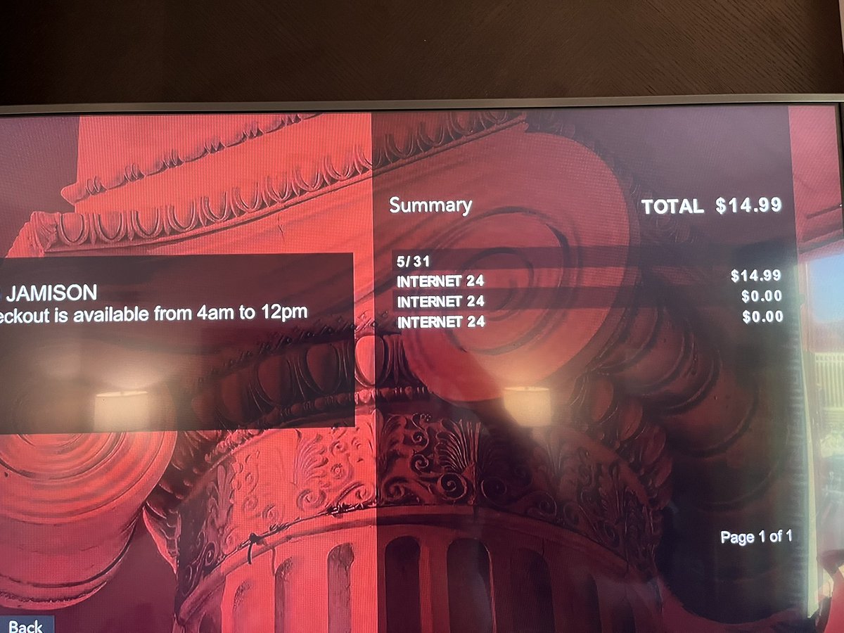 jamucsb's tweet photo. The resort fee’s free WiFi is a scam. They charge $14.99 for additional devices @vitalvegas @lasvegaslocally https://t.co/7gzEpIlj9o