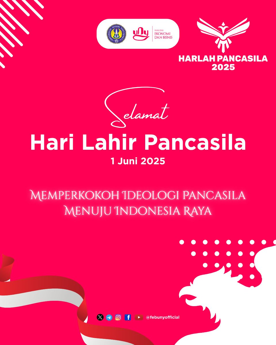 febunyofficial's tweet photo. Pancasila bukan sekadar dasar negara,
tapi jiwa pemersatu bangsa.
Selamat Hari Lahir Pancasila!

"Memperkokoh Ideologi Pancasila Menuju Indonesia Raya"

#FEBright #FEBUNY #HariLahirPancasila https://t.co/rIIMVbGmpi