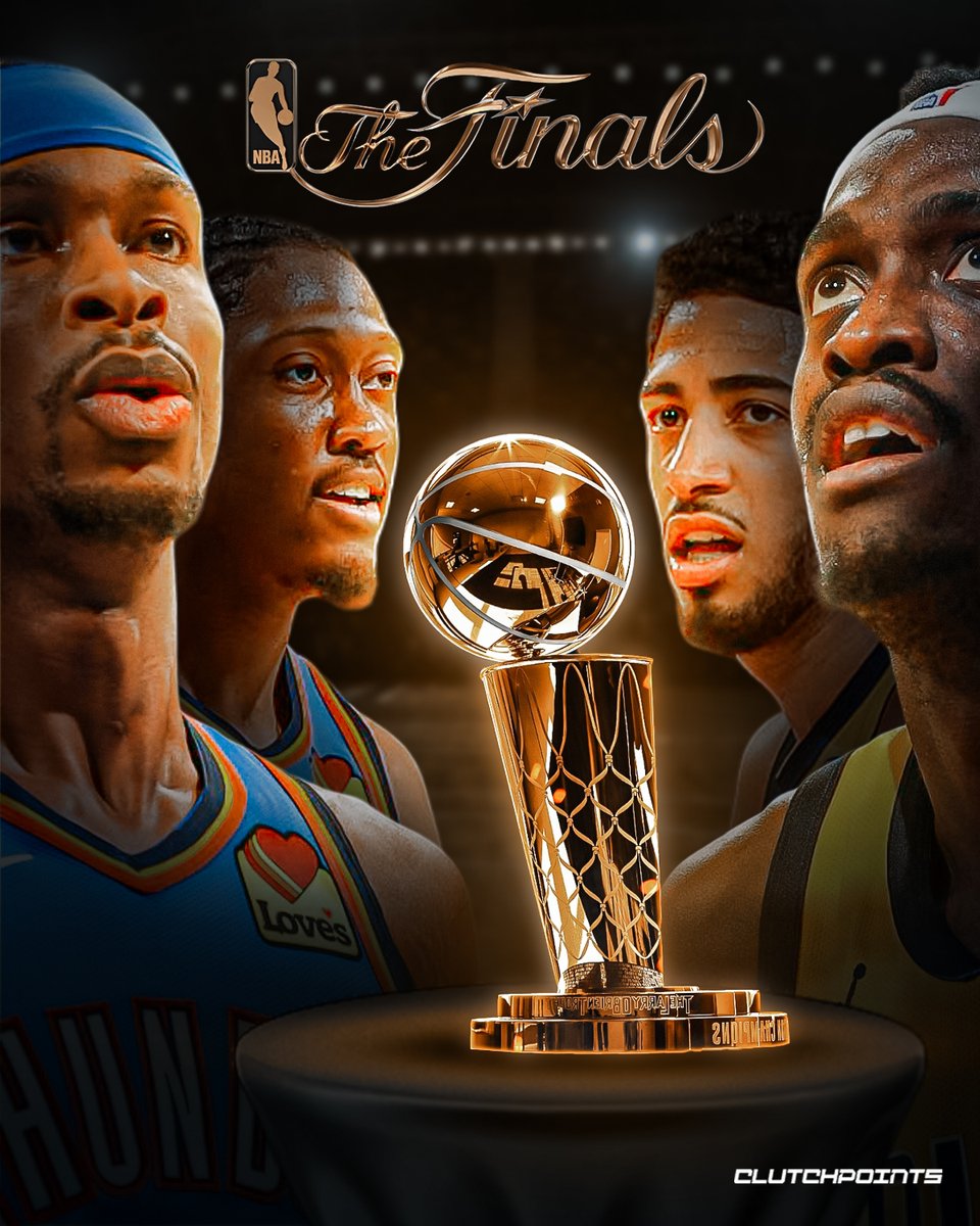 ClutchPoints's tweet photo. IT ALL COMES DOWN TO THIS!!

The Indiana Pacers will take on the Oklahoma City Thunder in the NBA Finals 🏆

Who wins and in how many games? 🤔