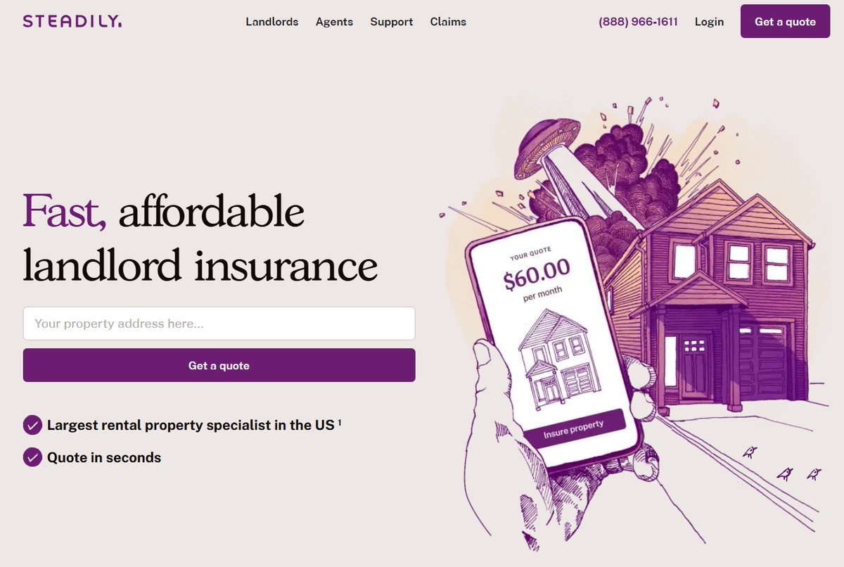 貸主専門インシュアテック Steadily が Series C で 3,000 万ドル（約47億円）を調達。評価額 3.55 億ドルとのこと。  アプリで入力→最短5分で加入完了の UX が全米 1,800 万戸の大家にヒット。 日本でも家賃保証のイノベーションは望まれてそう。