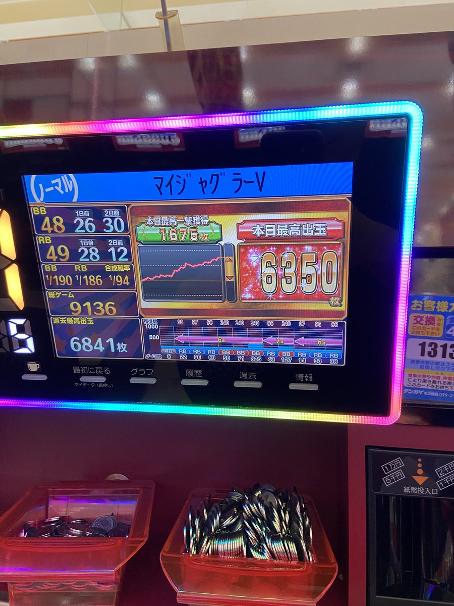 umr___28's tweet photo. 先月末のテンガイでのマイジャグ！
朝から打ち切ってめっちゃ疲れたけど、楽しかった〜あと3ペカ足りず😭 https://t.co/rRP54jlDR6