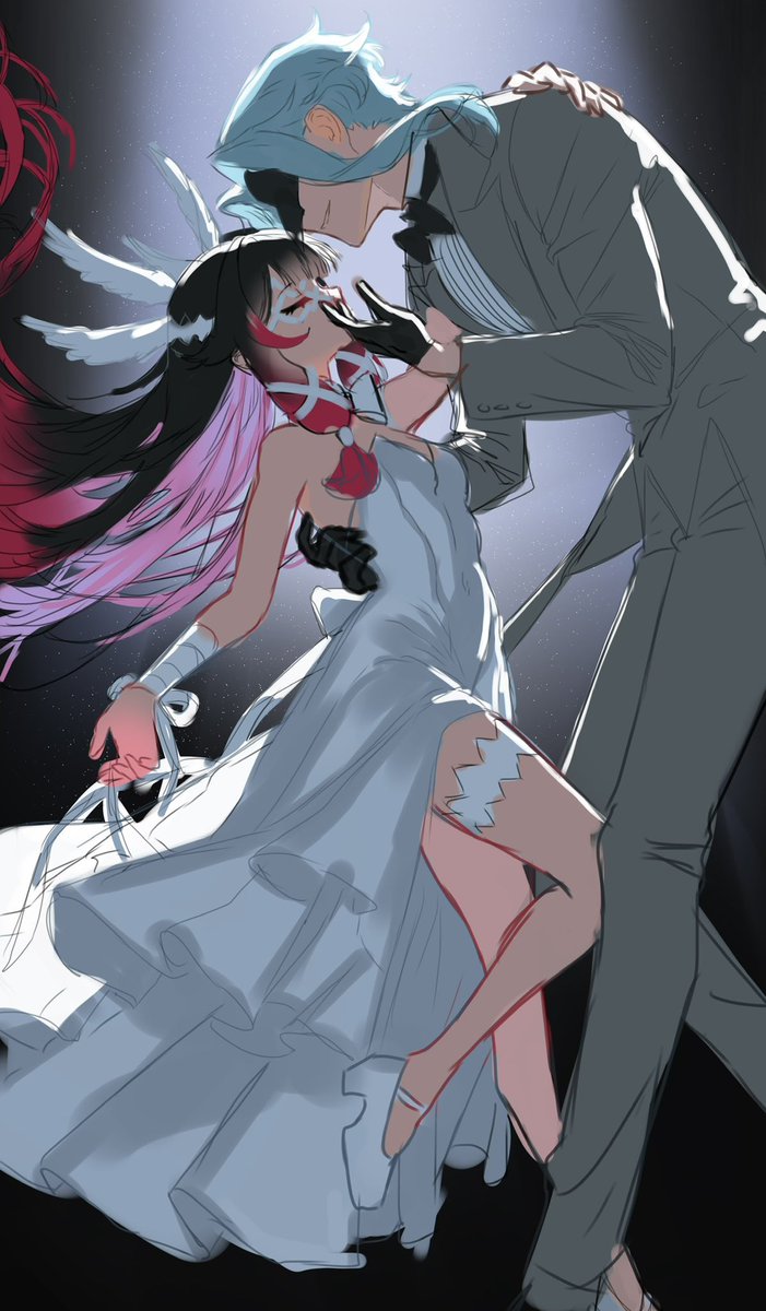 PunchingCookies's tweet image. #Dottore #Columbina wip