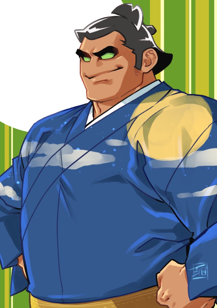 #ウルフマン誕生祭
#ウルフマン誕生日 

リキオ、誕生日おめでとう！🎂
（裾の方に狼が描かれてる着物と思って欲しい）