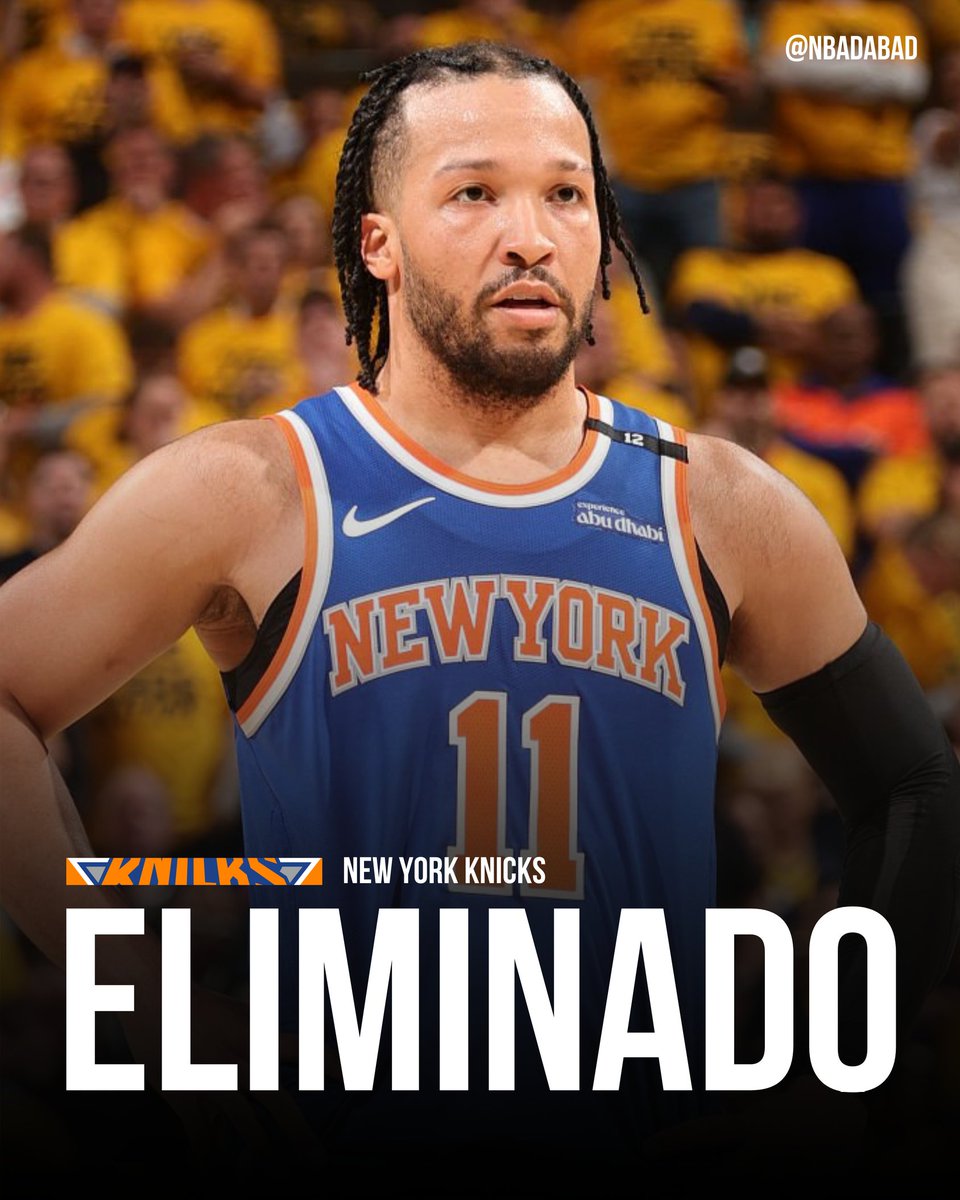 NBAdabad's tweet photo. ❌ NÃO DEU!

O NEW YORK KNICKS É ELIMINADO NAS FINAIS DE CONFERÊNCIA! https://t.co/X7ZtxG61wV