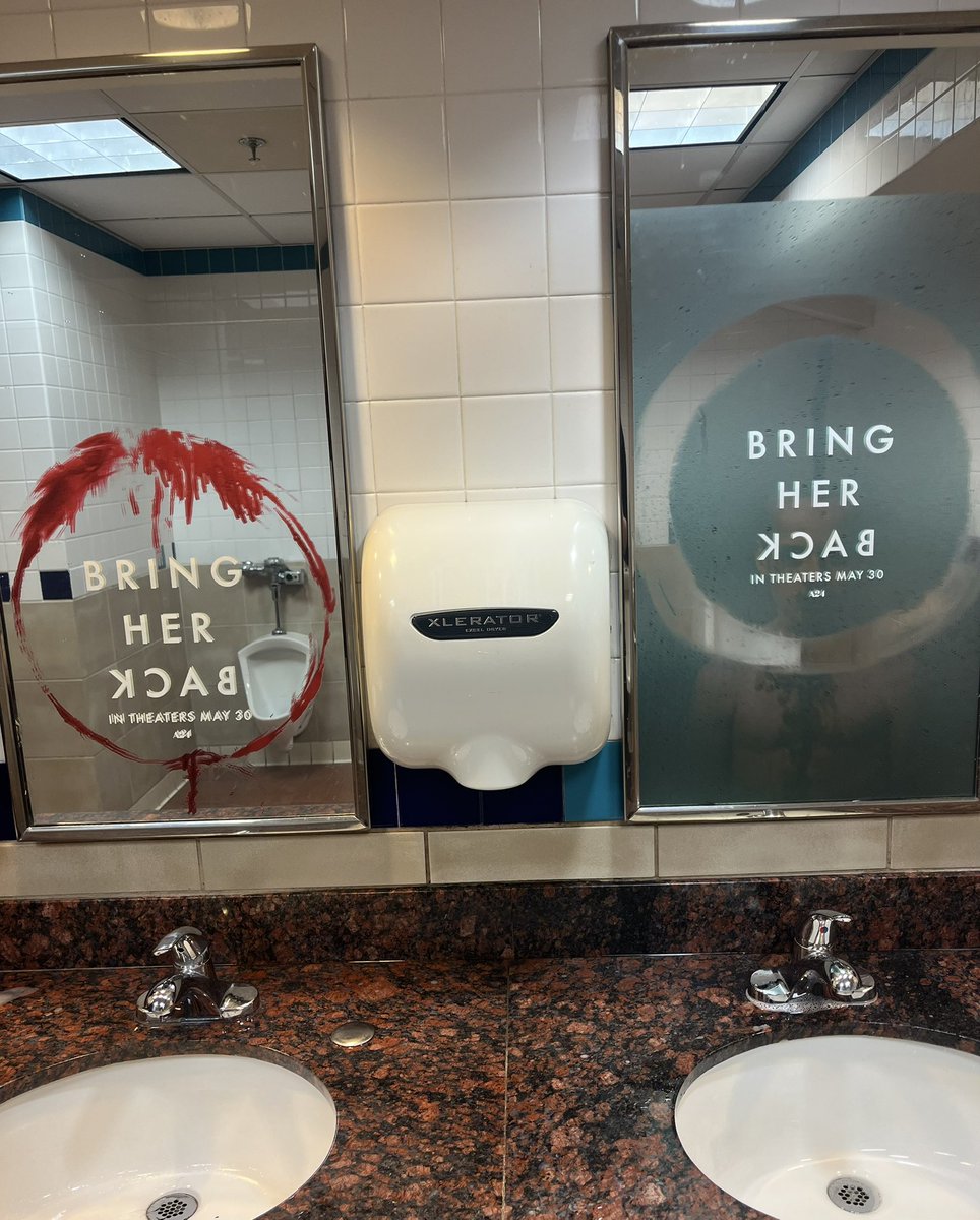 The bring her back marketing is in full force in my theaters restroom!!