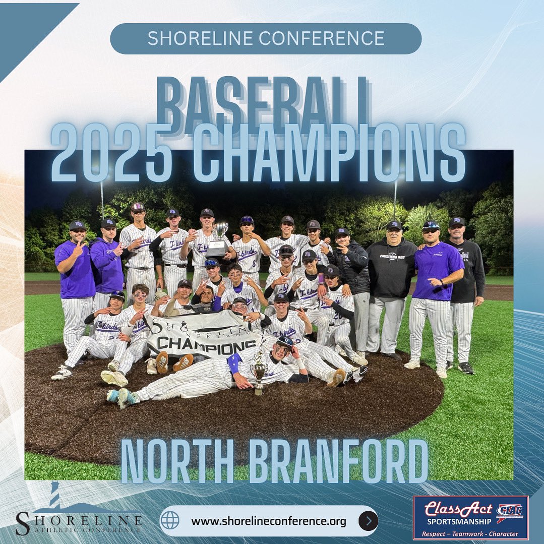 Shoreline champs! 🏆⚾ North Branford defeated Valley Regional 3-2 in a nail-biter to bring home the Shoreline title! 
#ShorelineConference 
#ShorelineChampions #ctbb