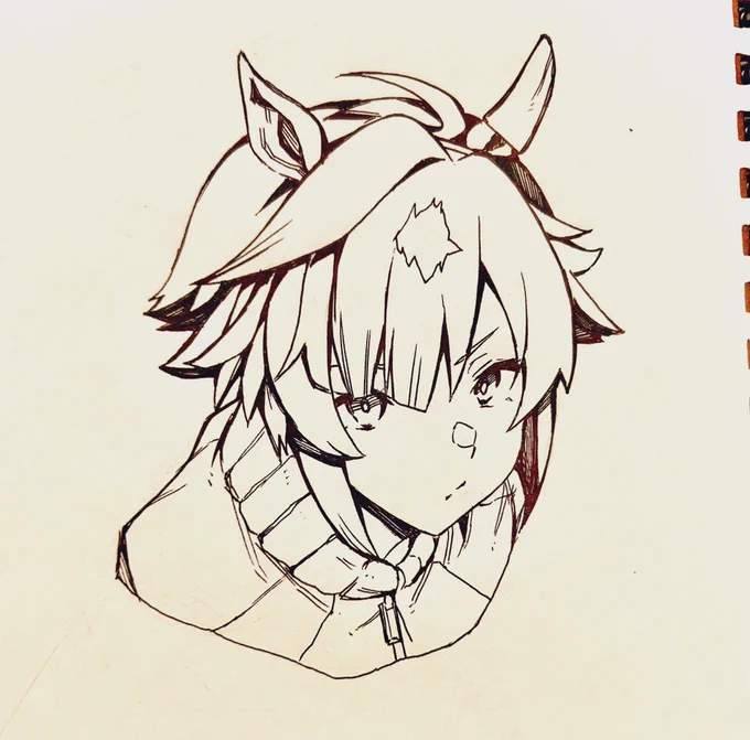 デジタルで描けないのでアナログでビリーヴ練習 #ウマ娘