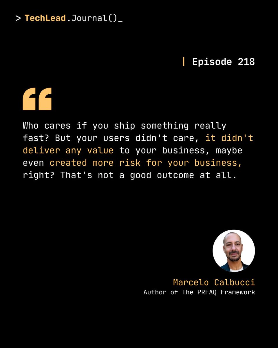 techleadjournal's tweet image. “Precise writing is very important to make things clear.”

Invaluable insights from Marcelo Calbucci, Author of The PRFAQ Framework, on the power of precise writing. As he shared on Tech Lead Journal Episode 218.

🎧 techleadjournal.dev/episodes/218/

#PRFAQ #TechLeadJournal #TechInsights