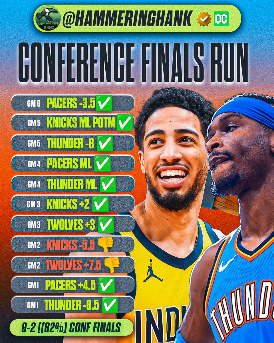 hammeringhankk's tweet image. $100 TO 5 PEOPLE WHO LIKE/RT💰

PACERS -3.5 6U POTW✅🔮🔨

9-2 NBA MAX BET RUN (82%) 💰‼️

𝗜 𝗝𝗨𝗦𝗧 𝗗𝗥𝗢𝗣𝗣𝗘𝗗 𝗔 𝟭𝟬𝗨 𝗦𝗨𝗣𝗘𝗥𝗠𝗔𝗫 (𝗩𝗜𝗣 𝗢𝗡𝗟𝗬) 🔒
LIKE this tweet and I’ll DM you 70% OFF access ASAP 🔥