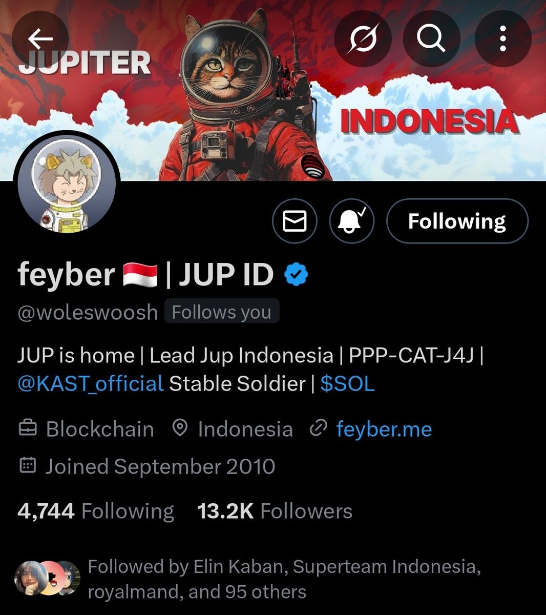 Jss.1 ๐ (@js_studio1) on Twitter photo Damn gak nyadar di follow sama sepuh Jupiter, terimakasih banyak <a href="/woleswoosh/">feyber ๐ฎ๐ฉ | JUP ID</a> udah follow โค๏ธ Damn gak nyadar di follow sama sepuh Jupiter, terimakasih banyak <a href="/woleswoosh/">feyber ๐ฎ๐ฉ | JUP ID</a> udah follow โค๏ธ