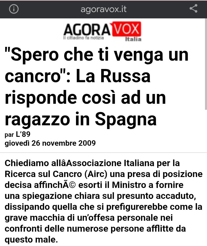 <a href="/ilgiornale/">ilGiornale</a> Ditelo a #LaRussa che augurava il #cancro ad un ragazzo.
Non lo avete ancora redarguito?