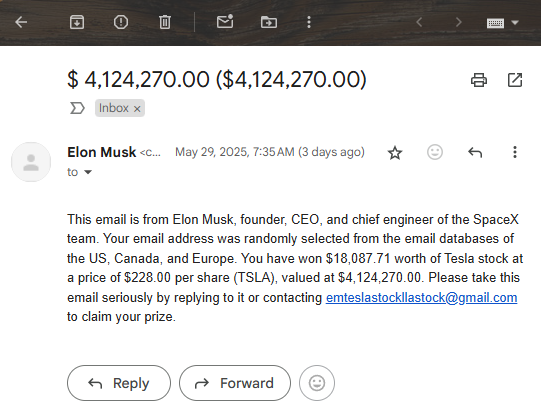Thanks to give me the offer <a href="/elonmusk/">Elon Musk</a>