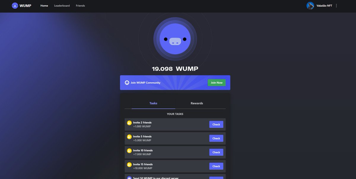 valadao_nft's tweet image. WUMP WUMP WUMP LETS GOOOO
New free airdrop, just connect to discord and do the quests! @WUMPxyz
The older your discord, the more tokens you will earn!
wump.xyz/join?ref=25820…
#WUMP #WUMP #WUMP