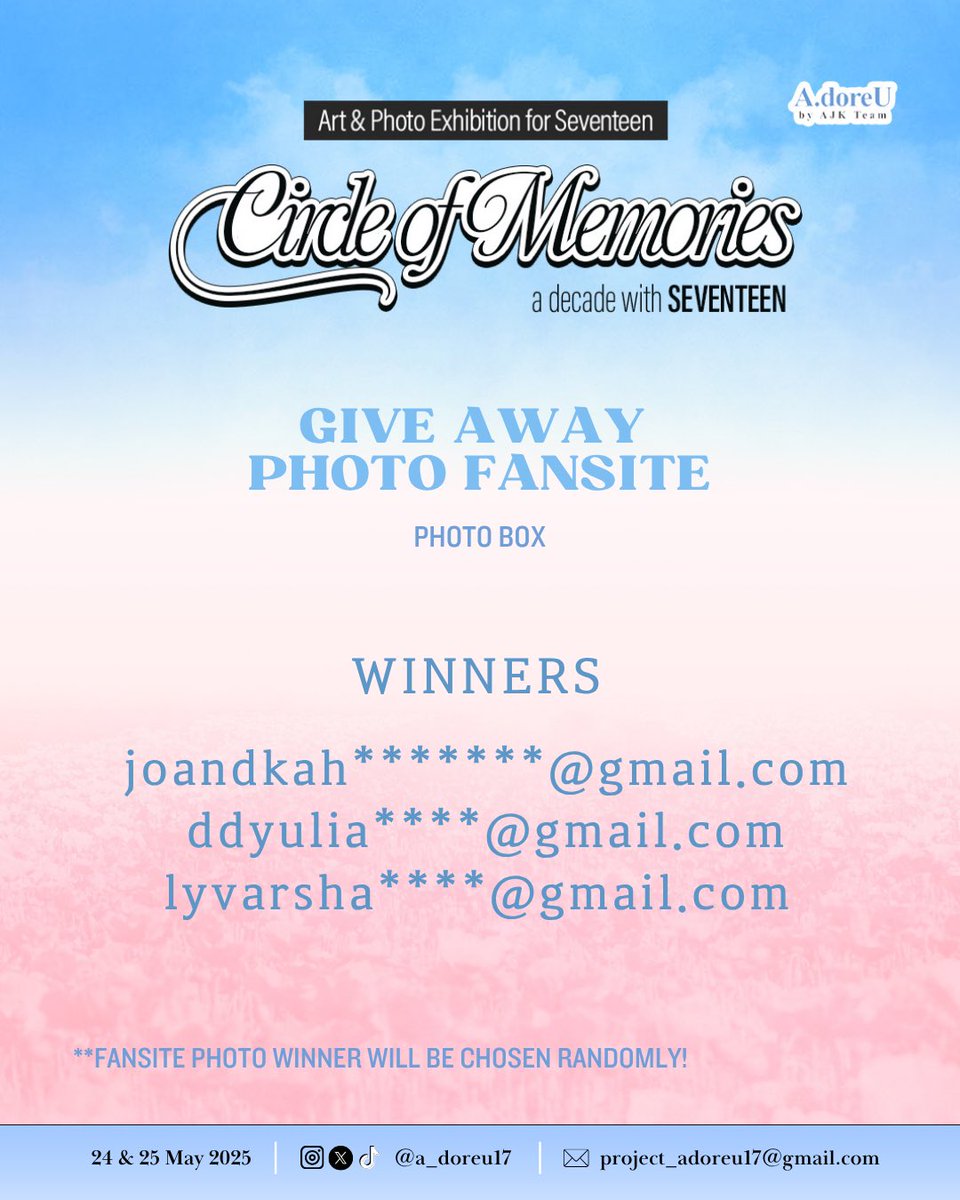 🎉 Winner Announcement! 🎉

Thank you all for your enthusiasm and participation CARATS! Now it’s time to reveal our special category and lucky draw winners! 🥳

👗 Best Dress Code – Coded Costume:
Congratulations to bittersweet.carat 💃✨

🎥 Best Reels:
A round of applause for