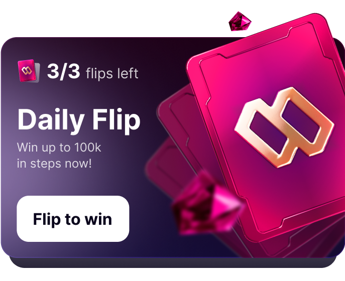 SweatEconomy's tweet photo. 💥 Win up to 100,000 steps in seconds!

You’ve got 3 flips waiting…

Tap Flip to Win and see what’s behind the card 👀 https://t.co/OsC6KPkxAO