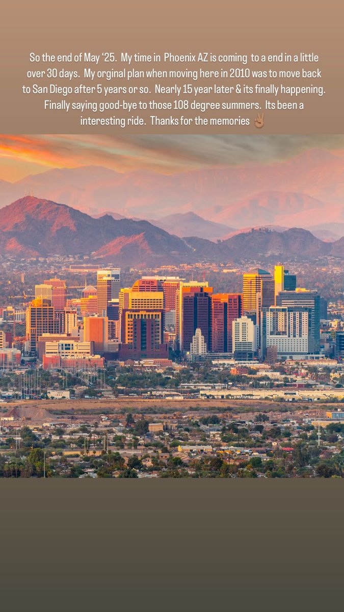 ShaunMichael_J's tweet photo. My time in the Phoenix area is coming to a end….Thanks for the memories ✌🏽 https://t.co/L9v66DsFXw