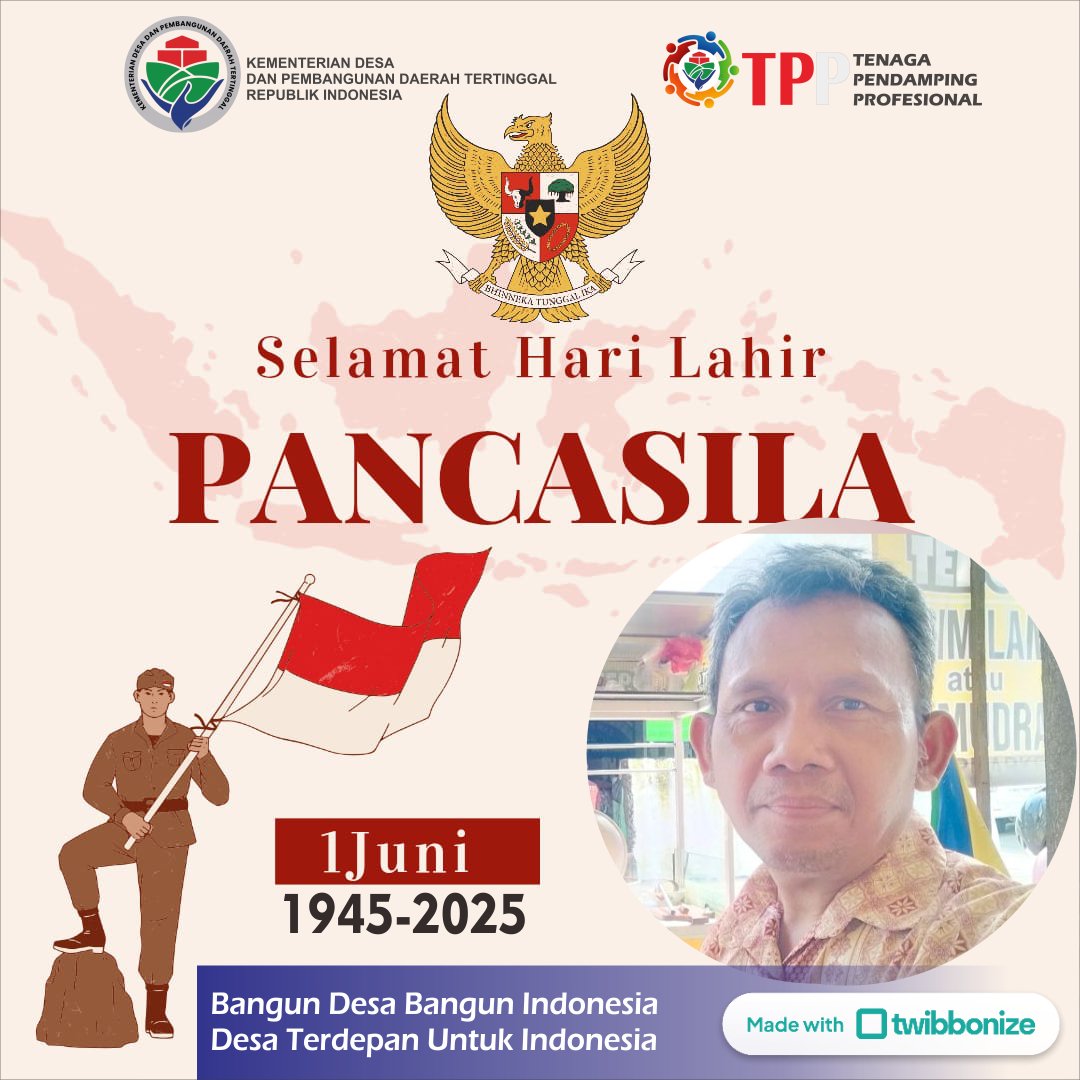 BUtomoSPd1's tweet photo. TPP Pancasilais sejati senantiasa merawat menjaga dan mengamalkan nilai-nilai Pancasila dalam tugas-tugas pendampingan desa, bermasyarakat berbangsa dan bernegara  
@prabowo
@gibran_tweet
@YandriSusanto27
#TPPharipancasila
#TPPBersamaMenteriDesa https://t.co/Ne4bPS4mC1