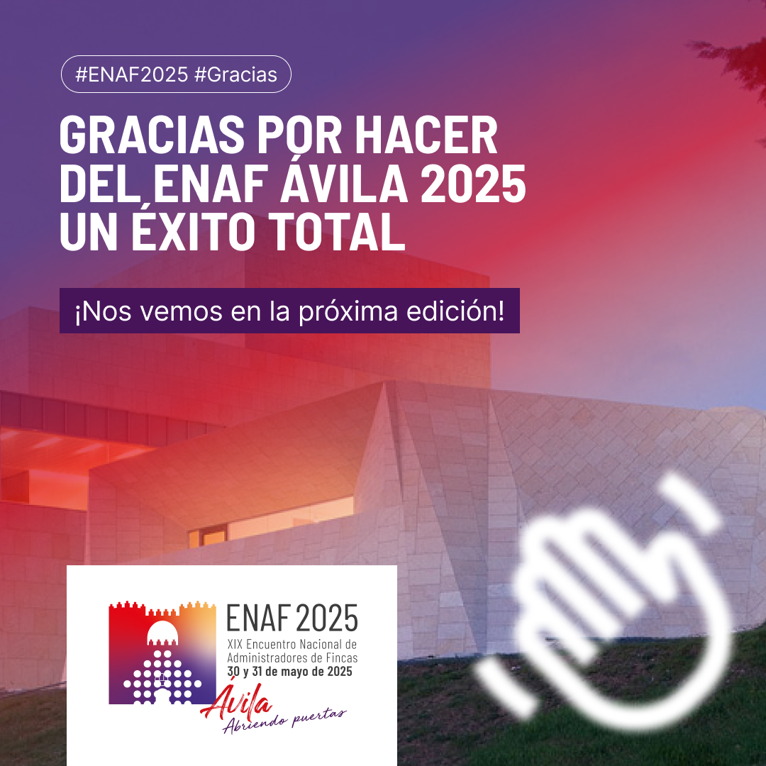 ENAF2025's tweet photo. 🙏 Gracias por hacer del ENAF Ávila 2025 un éxito total 🎉

💙 A todos los asistentes, ponentes y patrocinadores, ¡nos llevamos grandes aprendizajes y momentos inolvidables! 🤝

¡Nos vemos en la próxima edición! 🔜🏛️

#ENAF2025 #Ávila #AdministradoresDeFincas #Fincas https://t.co/iSNs6uF54o