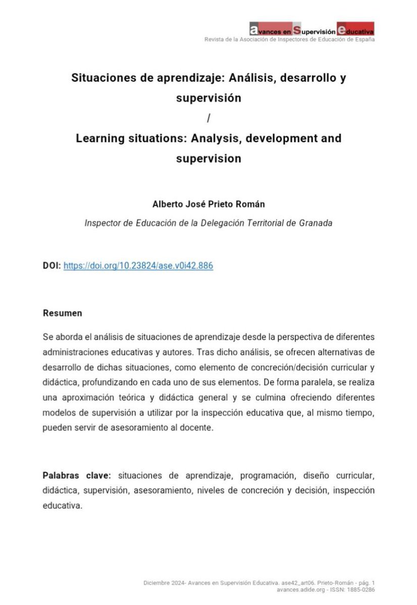 Situaciones de aprendizaje: Análisis, desarrollo y supervisión

Por Alberto José Prieto Román

Análisis comparativo entre diferentes administraciones educativas.

avances.adide.org/index.php/ase/…