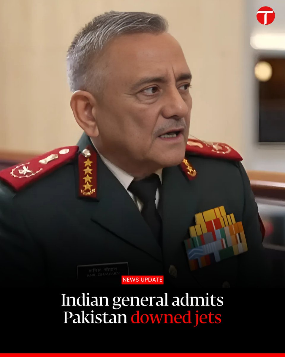 India's defence chief on Saturday appeared to confirm his country had lost at least one aircraft during the brief conflict with Pakistan earlier this month, he told Bloomberg in an interview.

For more: tribune.com.pk/story/2548882/1
#etribune