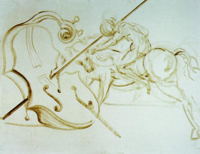 St. George Overpowering a Cello, 1983 #artbots #dali