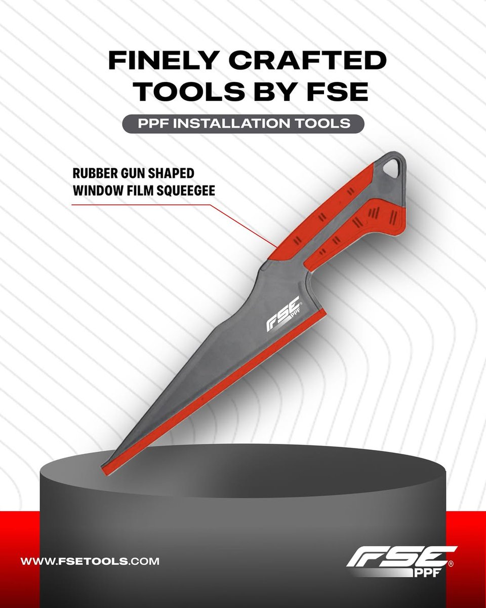 FSEGlobal's tweet photo. 💣🔥TRIGGER SMOOTH INSTALLS!🔫Locked. Loaded. Legendary. The FSE Rubber Gun-Shaped Squeegee.

Here’s why pros swear by it:
✔️Gun-grip handle
✔️Tapered rubber edge
✔️Perfect for tight curves &amp; window film installs

👉Looking for distributors!
anthony@empirecorporationltd.com https://t.co/W4p6qkYOtk
