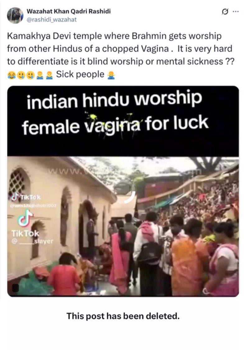 Vikram Pratap Singh (@vikrampratapsin) on Twitter photo Wajahat Khan is now deleting all abuse on Hindu deities he did . We have the archive .
Here’s the archive link to his tweet- archive.is/2lBBT
<a href="/SachdevaAmita/">Amita Sachdeva, Advocate</a> FYI Wajahat Khan is now deleting all abuse on Hindu deities he did . We have the archive .
Here’s the archive link to his tweet- archive.is/2lBBT
<a href="/SachdevaAmita/">Amita Sachdeva, Advocate</a> FYI