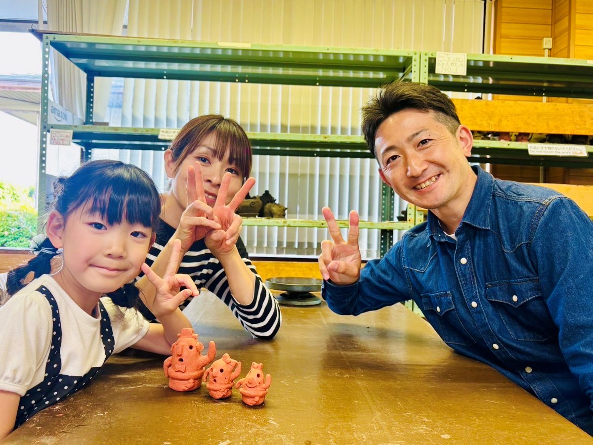 本日、#はにわの館 にはM様ご家族がご来館✨ 親子3人で仲良く 